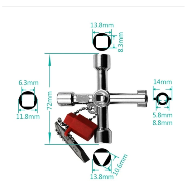 KEY001 Chiave Universale per armadi elettrici - immagine 2