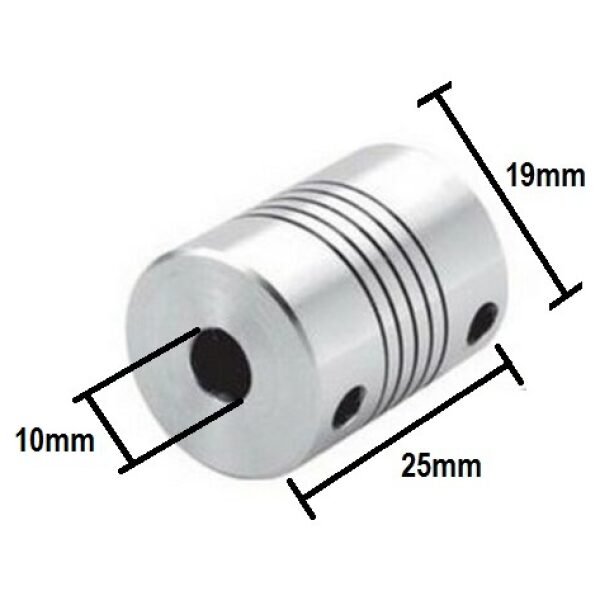 GIUENC100 Giunto accoppiatore flessibile elastico per encoder motore passo passo  10x10 - immagine 2