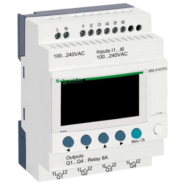 SR2A101FU Smart relay comp. Zelio Logic - 10 I/O - 100..240 V CA - S/orologio - Display