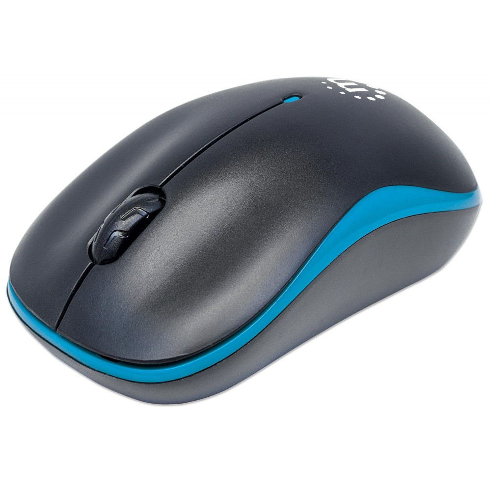 IM 1000-WL-BBL Mouse Ottico Wireless con Micro Ricevitore USB 1000dpi Nero/Azzurro